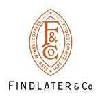 Logo of Findlater & Co in a vintage style. Features a central monogram "F & Co" within an oval surrounded by words: Wines, Coffees, Foods, Spirits, Estd 1823.